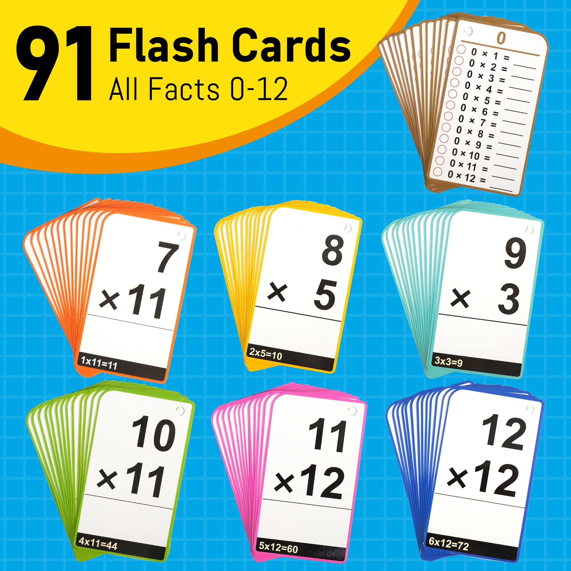 BenBen two-sided flash cards show problems on front and answers on back.