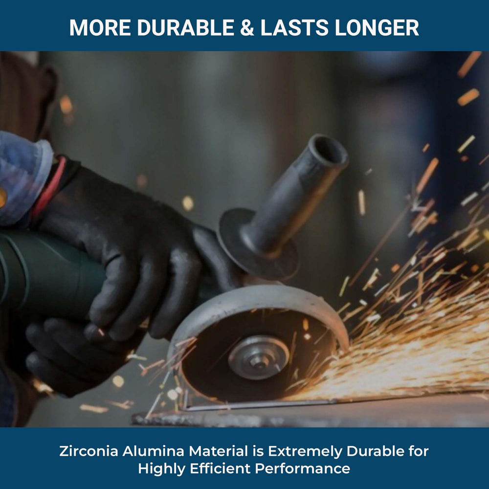 Benchmark Abrasives flap disc in use on a metal surface for deburring and blending