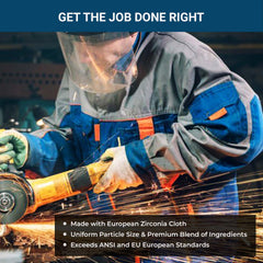 Benchmark Abrasives 10-pack packaging highlighting 40 grit for prep and finish