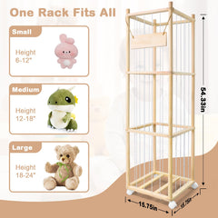 BENCHRY storage stand side view with mobility wheels for easy room rearrangement.