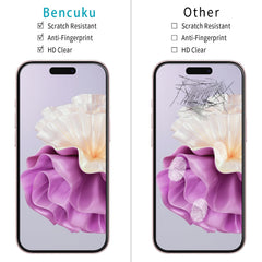 Bencuku screen protector for iPhone 16 Plus ensures bubble-free installation.