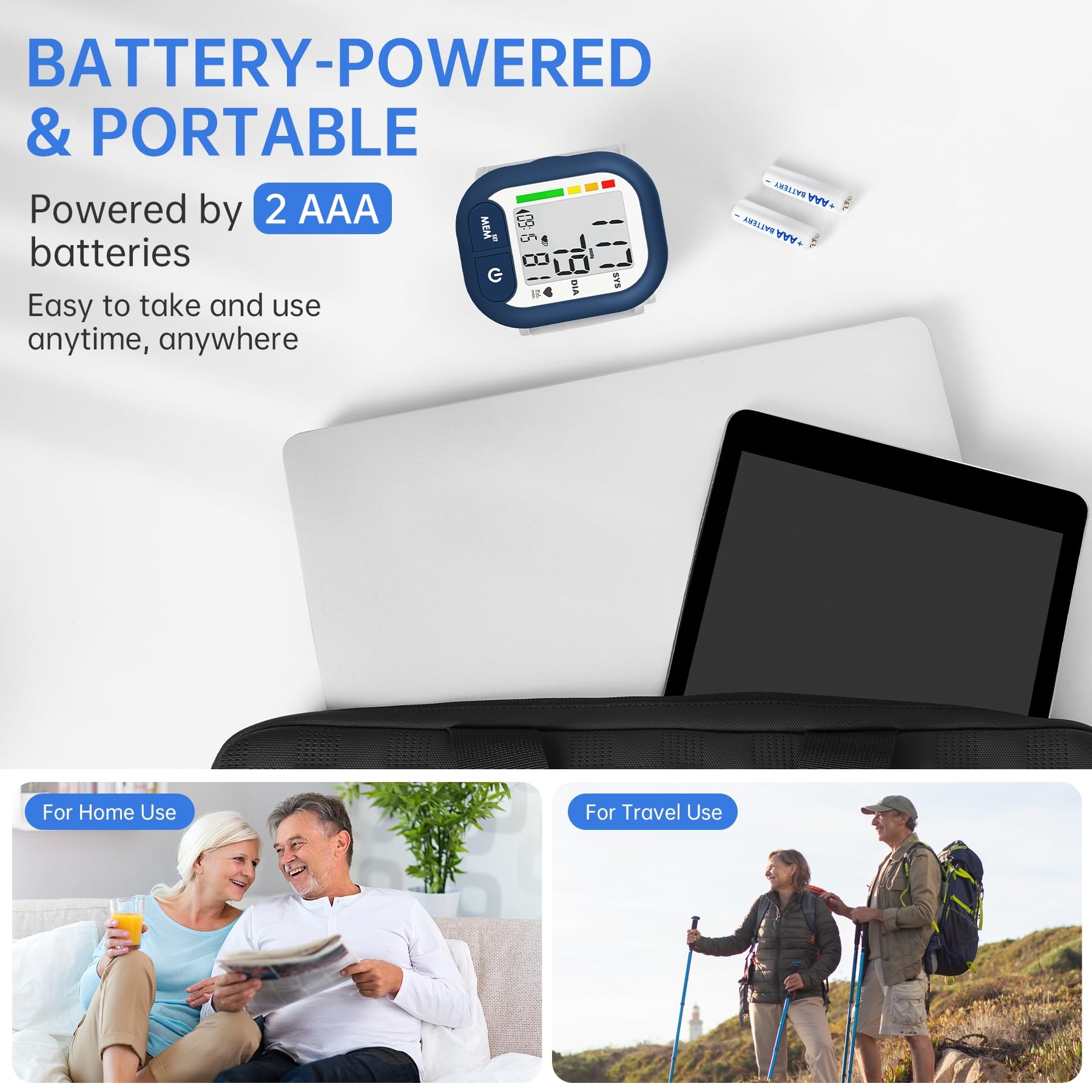 BENECEN BP Monitor large LCD display enhances readability for easy viewing.