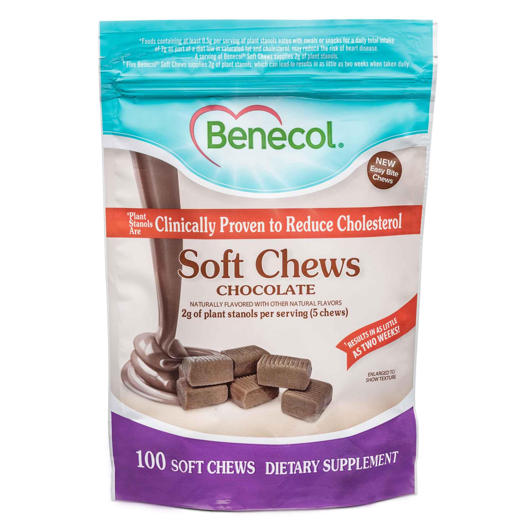 Benecol Soft Chews new easy bite chocolate pack for daily cholesterol support