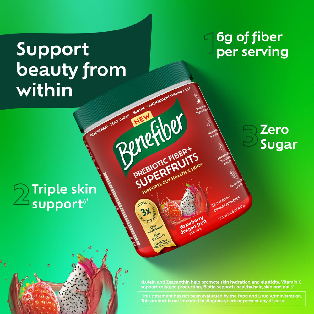 Lutein and zeaxanthin in Benefiber support skin hydration