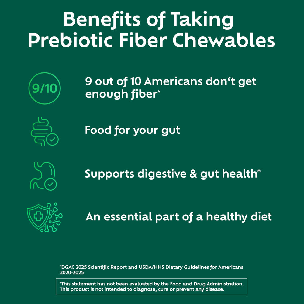 Benefiber wildberry flavor tablets emphasizing variety of tasty prebiotic options