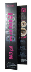 Benefit Bad Gal Bang mascara brush demonstrates lightweight, buildable volume for dramatic lashes.