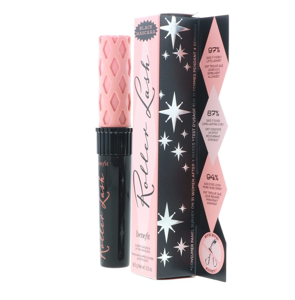 Benefit Cosmetics Roller Lash compact packaging on vanity.
