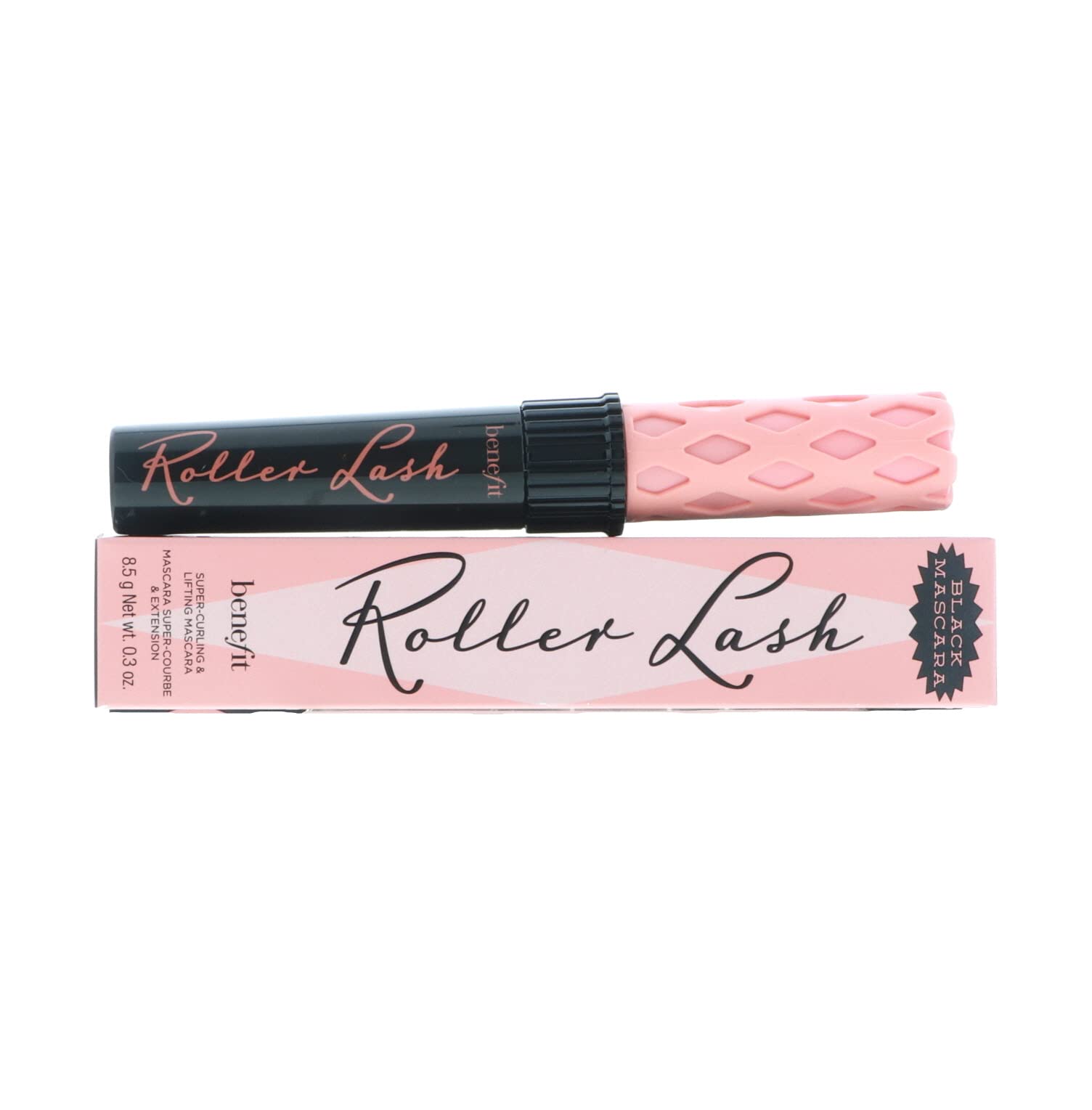 Benefit Cosmetics Roller Lash wand in hand for precise application.