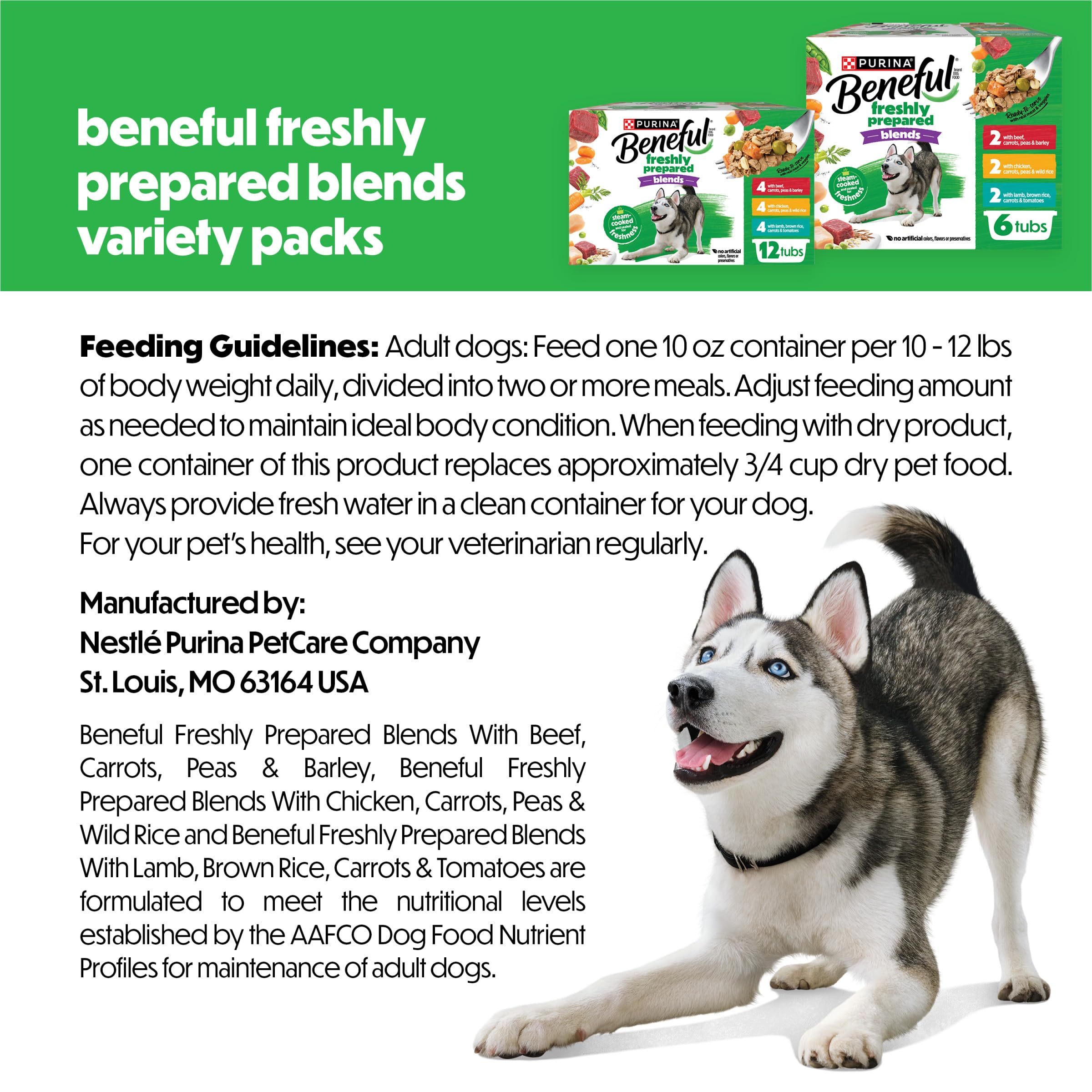 Beneful Freshly Prepared Blends ingredients image showing grains and vegetables