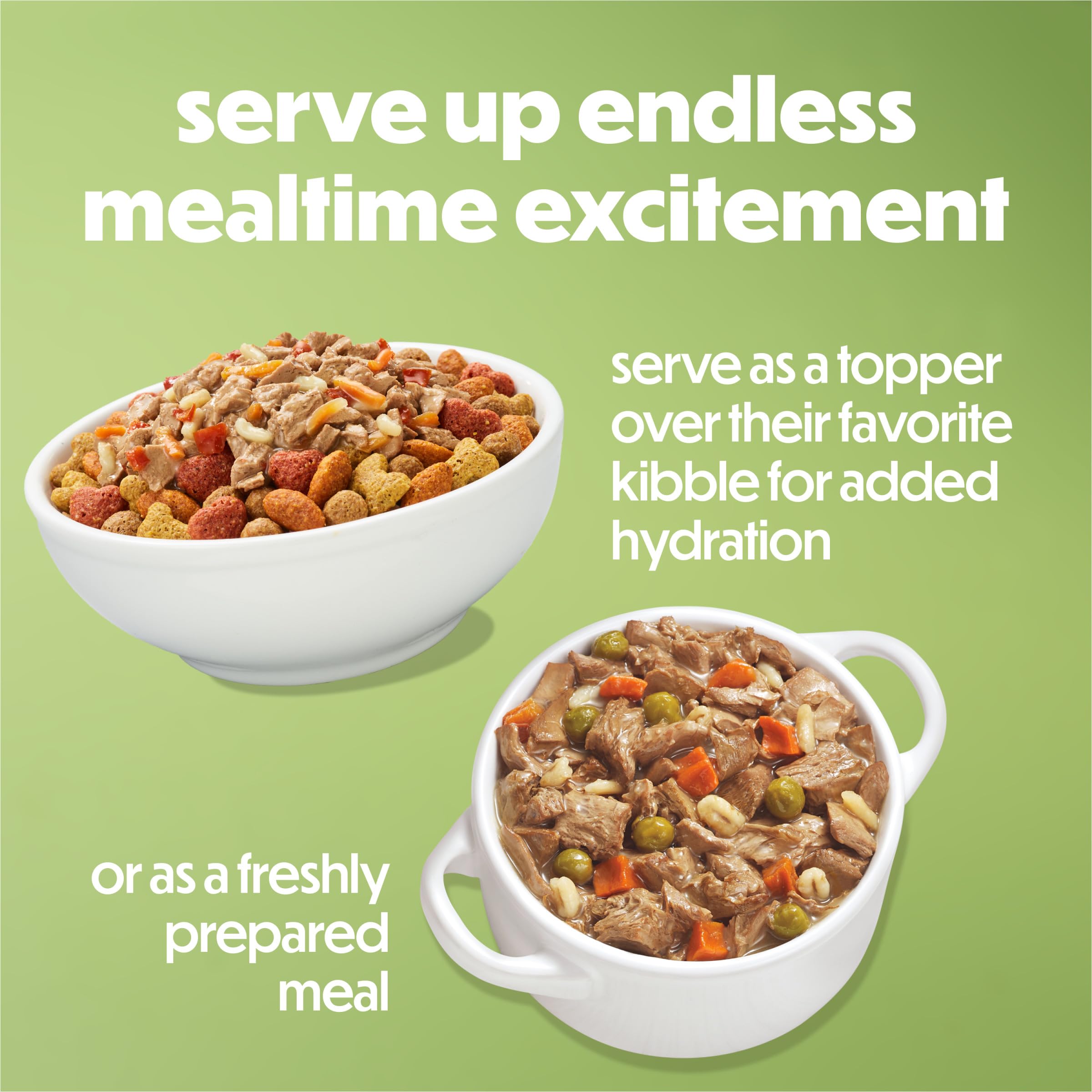 Beneful serving bowl with complete meal ready to serve