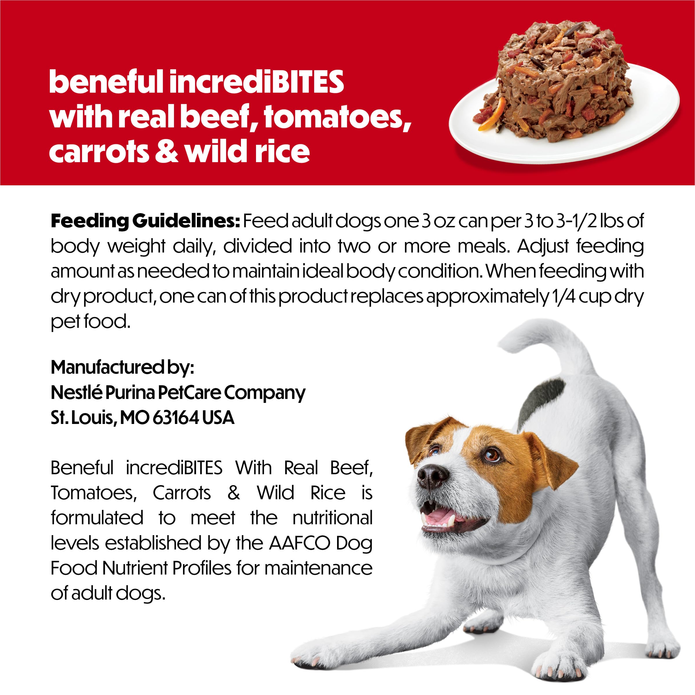 Beneful IncrediBites packaging in Purina US facilities highlighting quality.