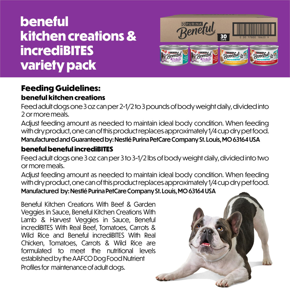 Beneful real ingredients visual highlighting meat and vegetables