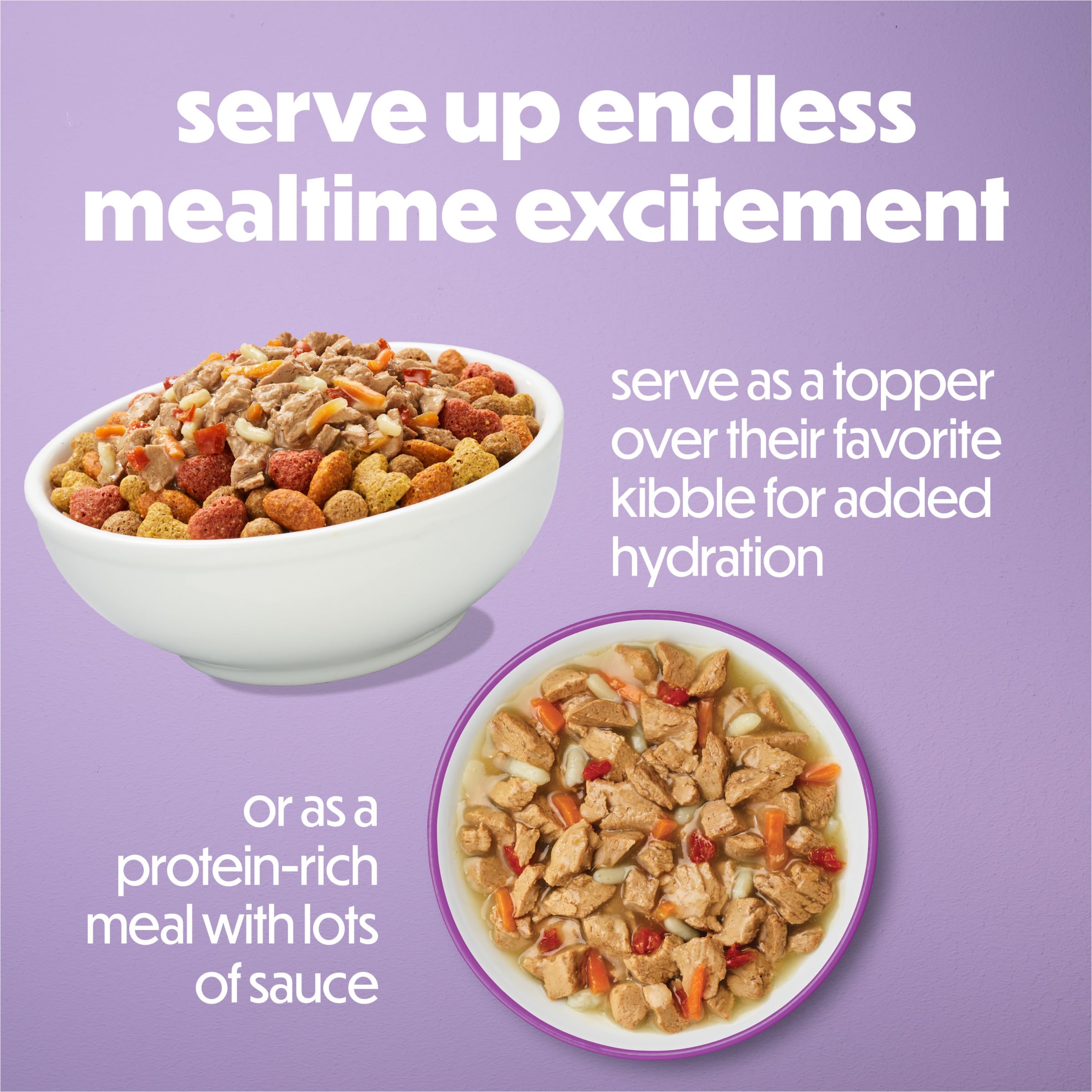 Beneful serving bowl with 3oz cans ready to serve