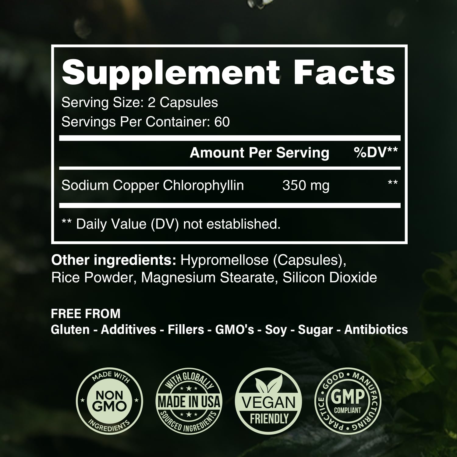 Pouring Benevolent Nourishment chlorophyll capsules for easy daily use