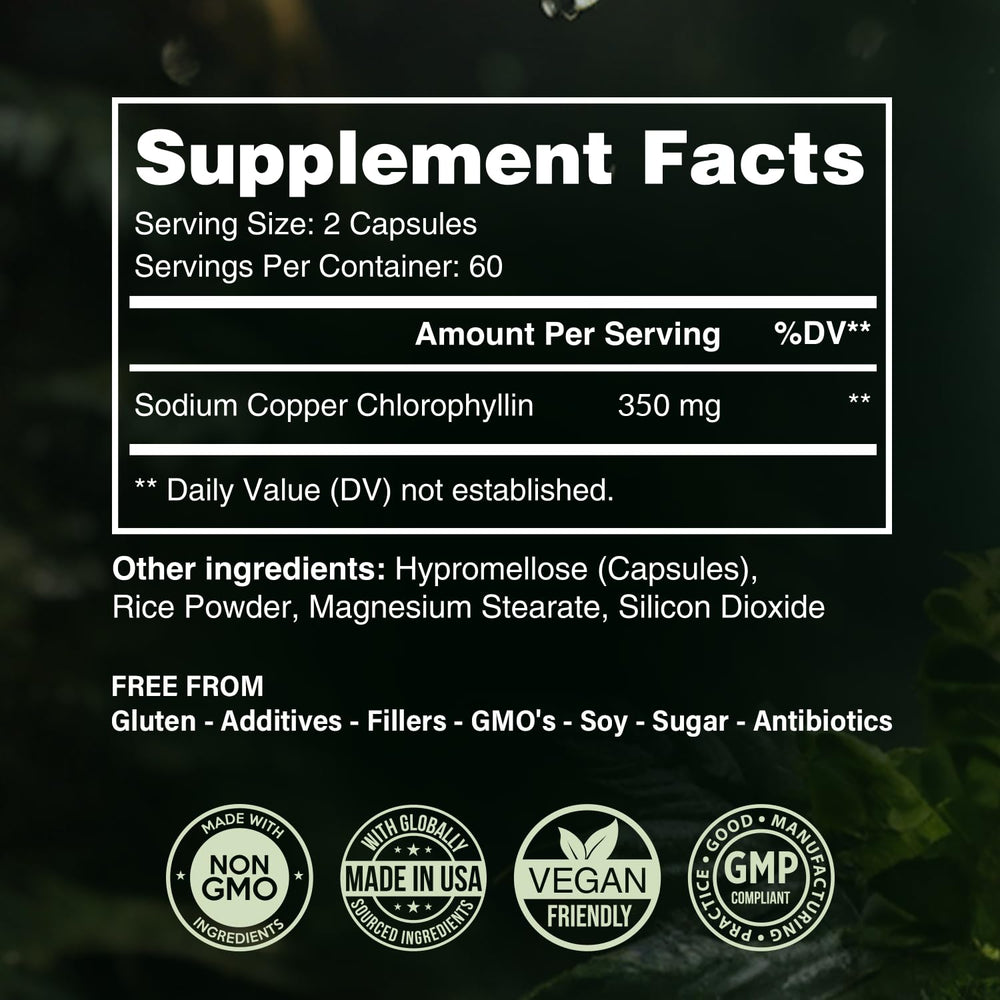 Pouring Benevolent Nourishment chlorophyll capsules for easy daily use