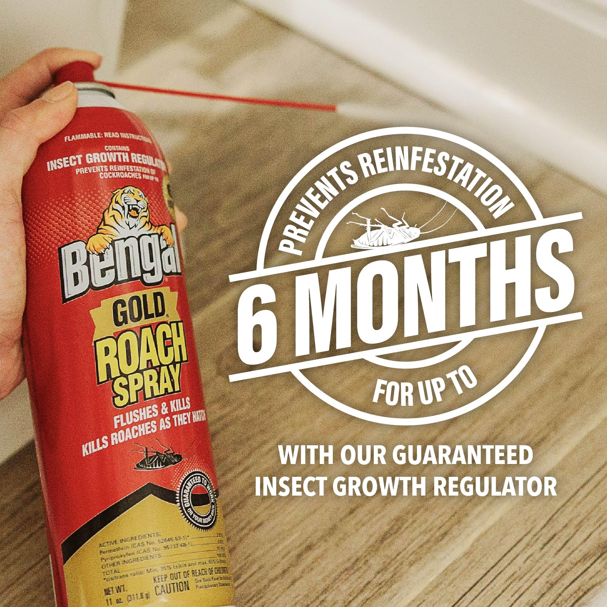 Bengal Gold Roach Spray used in a kitchen to target crevices