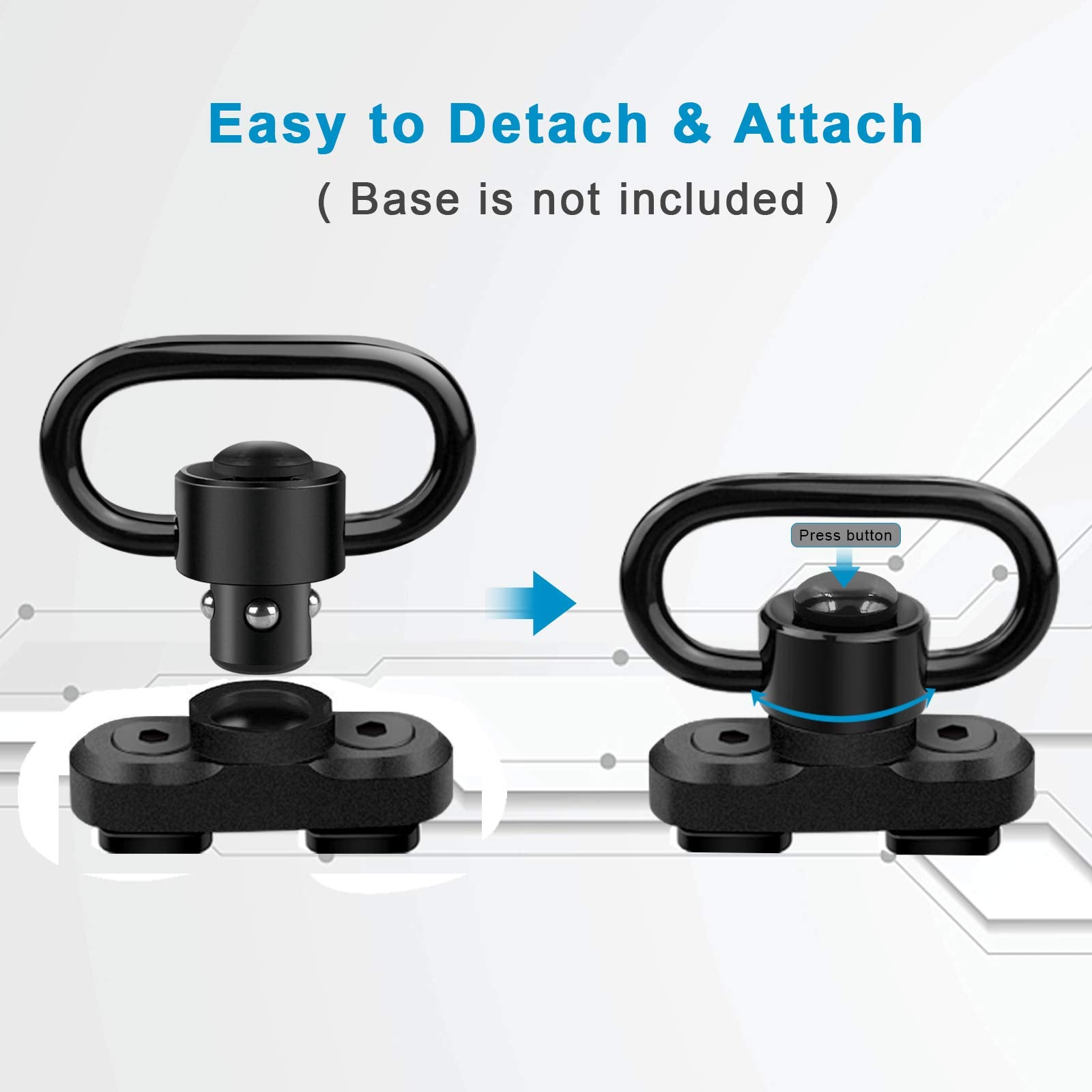 Bengor aluminum sling mounts ready for two-point webbing use.