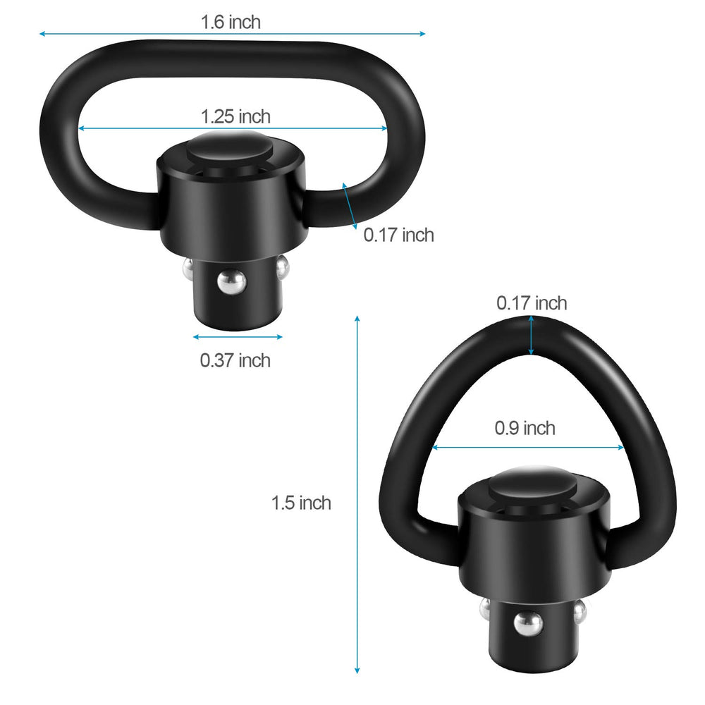Bengor QD Swivels feature push-button release with smooth ejection.
