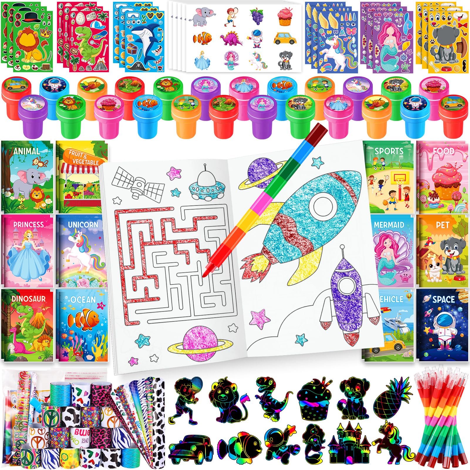 BenLouis mini coloring books set for kids party favors with bright designs
