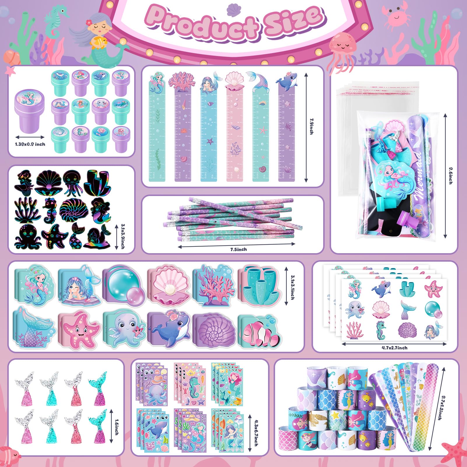 BenLouis mermaid rulers for school activities and learning