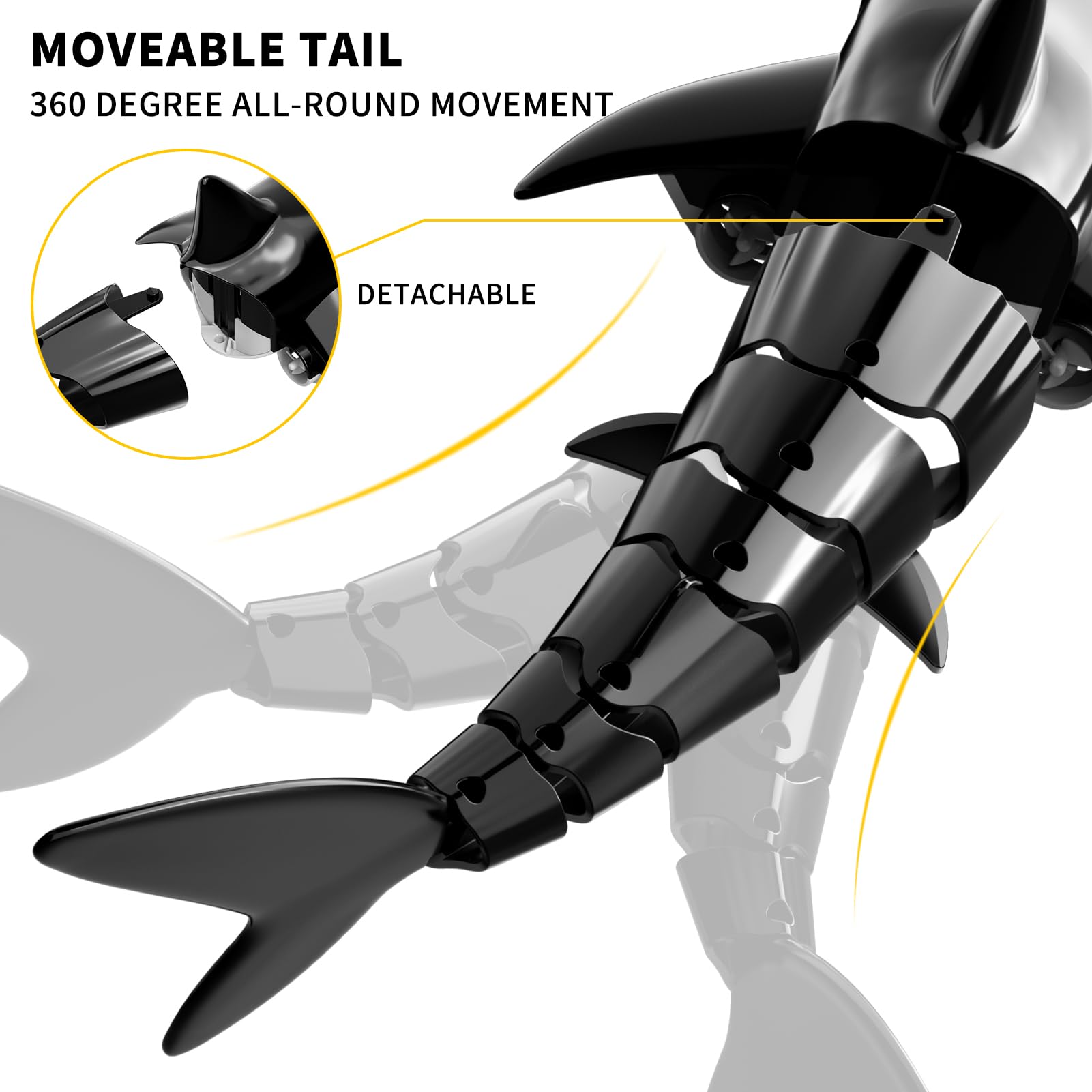 Bennol RC shark tail motion shows lifelike swimming