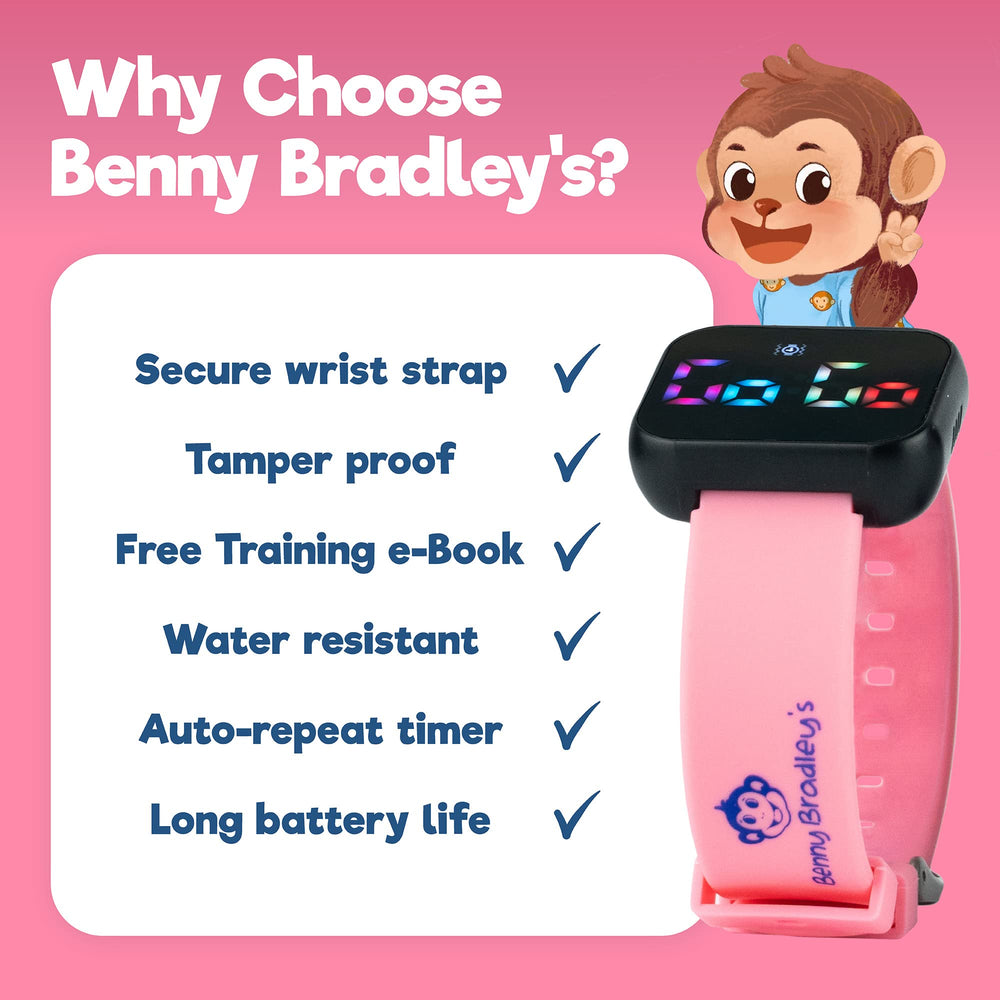 Benny Bradley's Potty Watch V2 secure strap keeps active kids on track