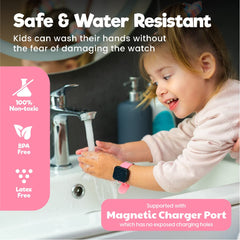 Benny Bradley's Potty Watch V2 water-resistant design supports splashy handwashing