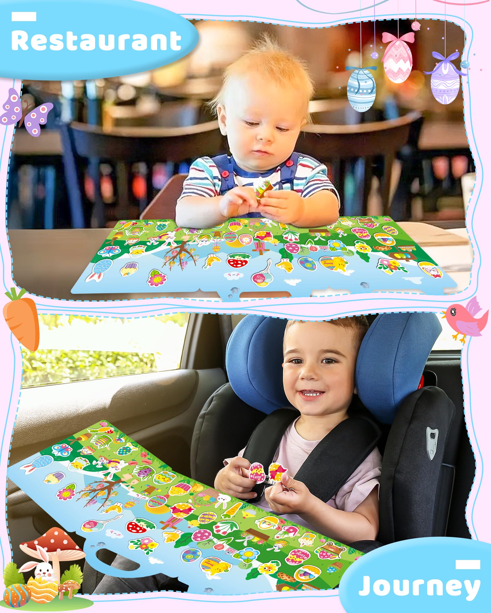 Benresive 46-piece sticker set, waterproof PVC for durable kid-friendly fun.