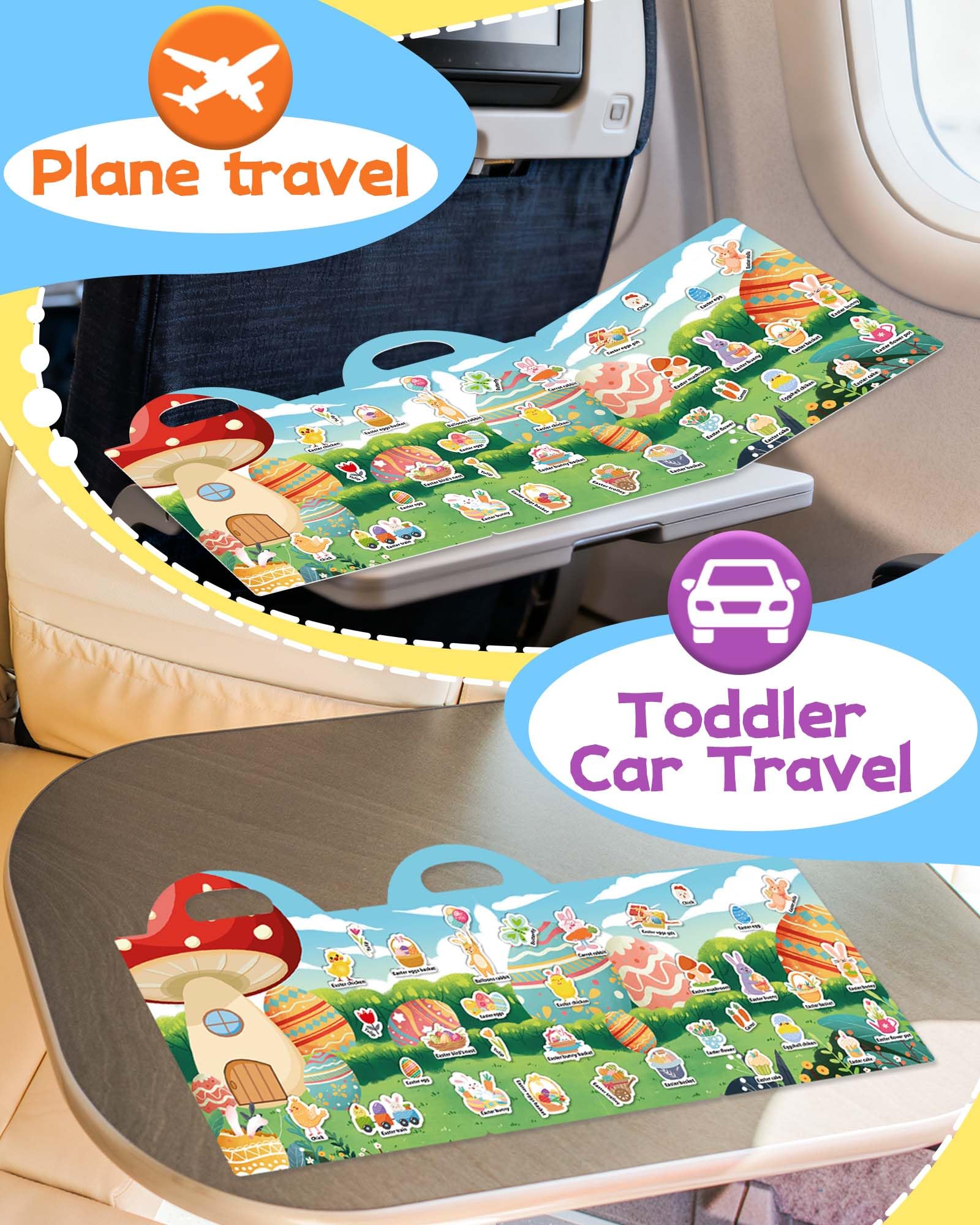 Benresive 36-piece Easter stickers for reusable, mess-free fun.