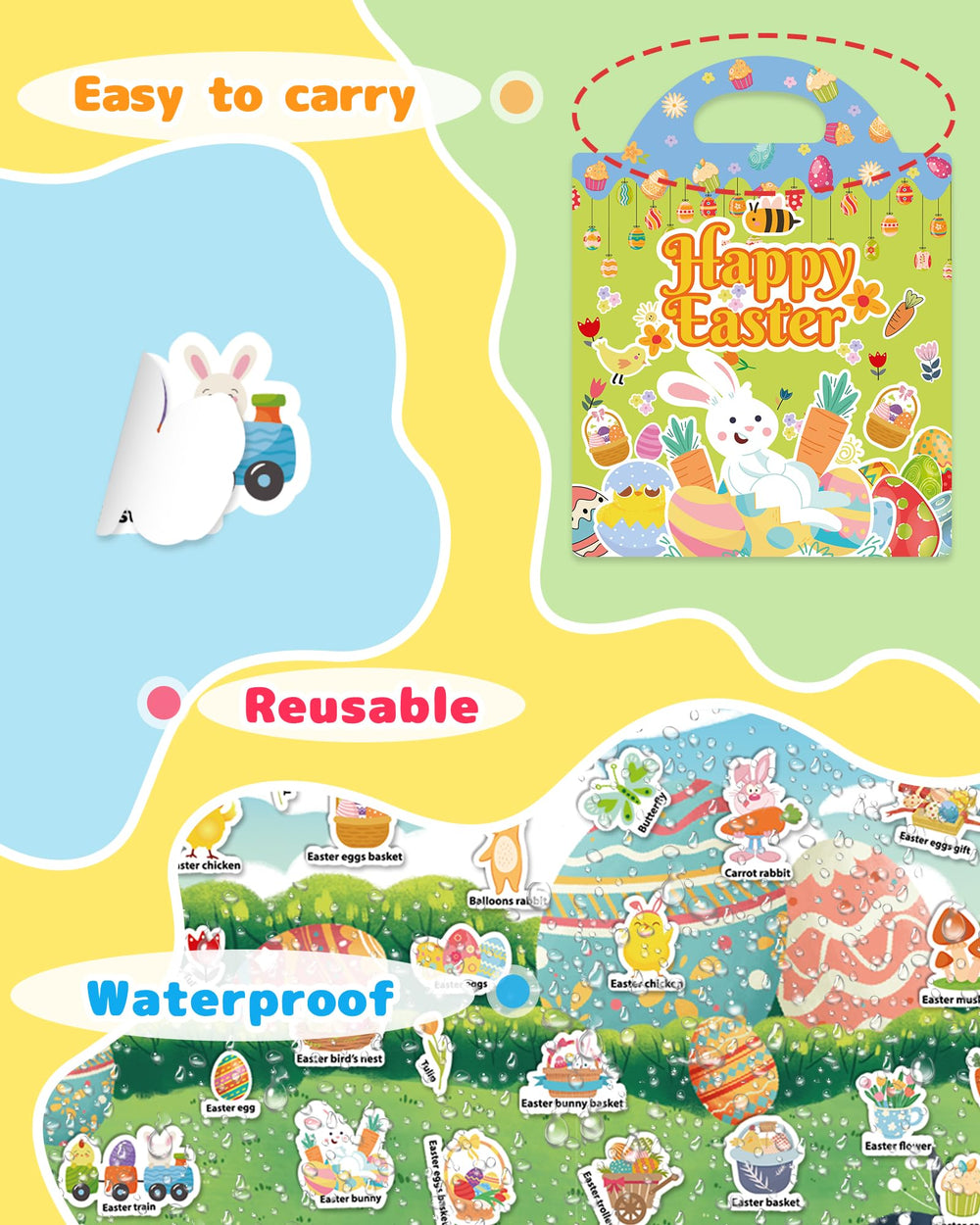Benresive Easter stickers support early word learning through playful activities.
