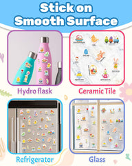 Benresive sticker book works on windows and bottles for creative screen-free play.