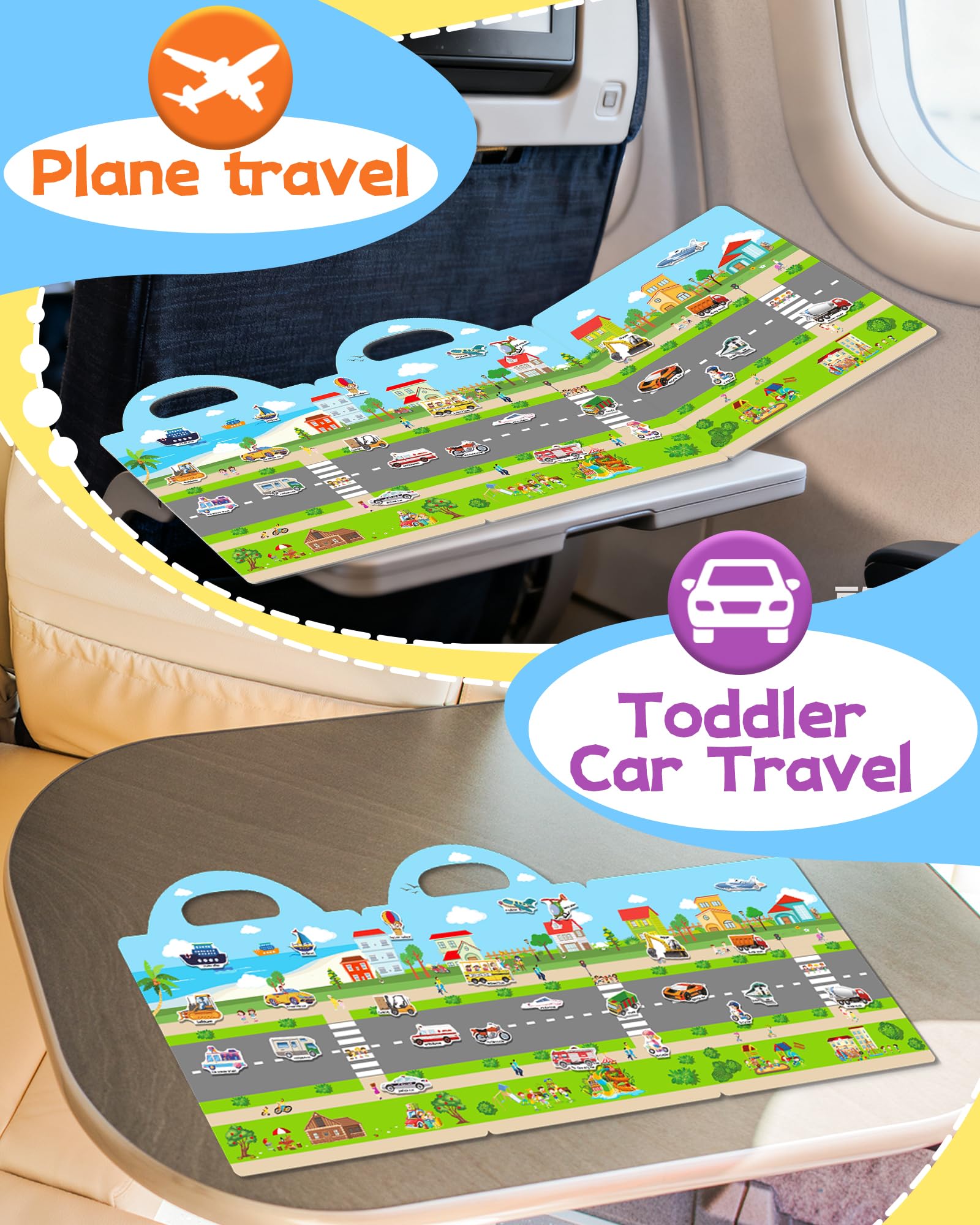 Benresive vehicle sticker pieces spread highlights 36-piece vehicle set for imaginative play.