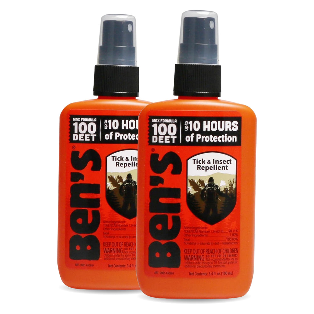 Ben's 100 Tick and Insect Repellent pump bottle offers up to 10 hours of outdoor protection