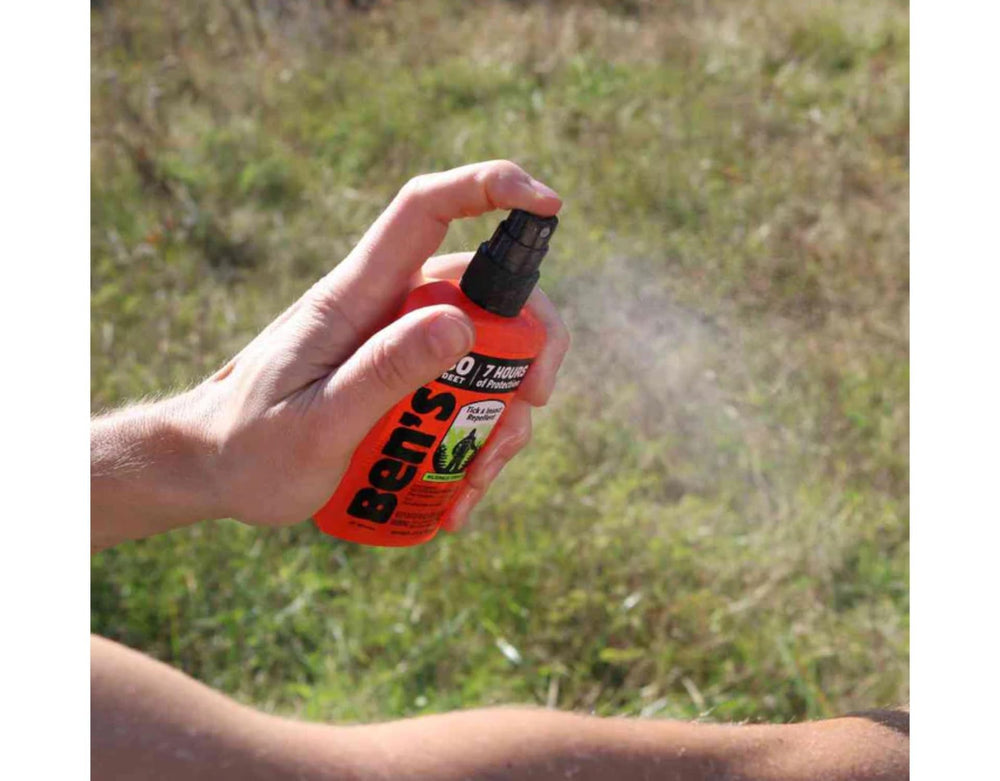 Ben's DEET spray provides easy dispersion for complete coverage.