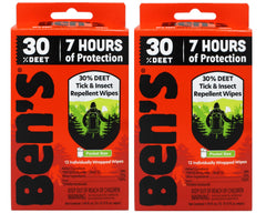 Ben's 30% DEET mosquito-tick-wipes-24-pack for reliable outdoor protection.