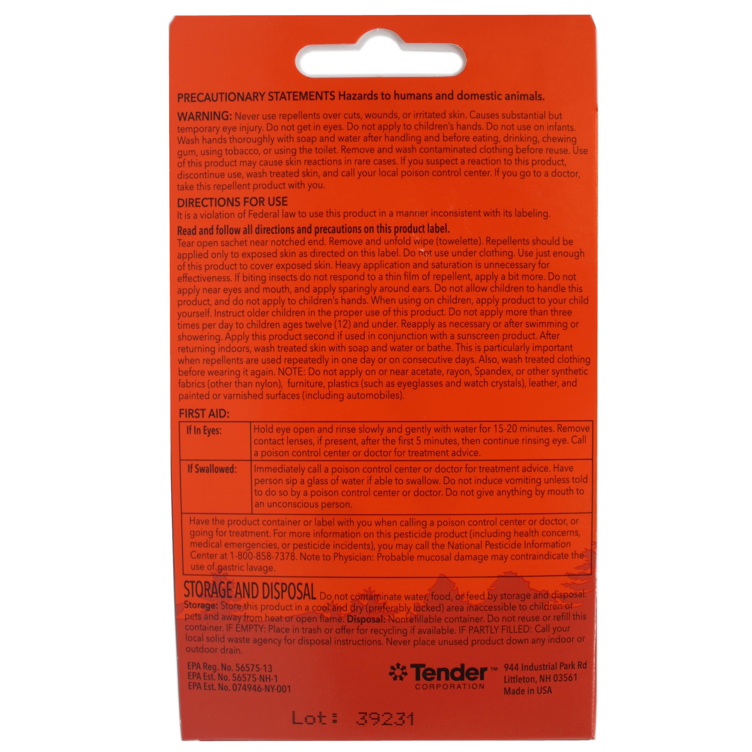 Ben's 30% DEET mosquito-tick-wipes-24-pack ideal for face and neck application outdoors.