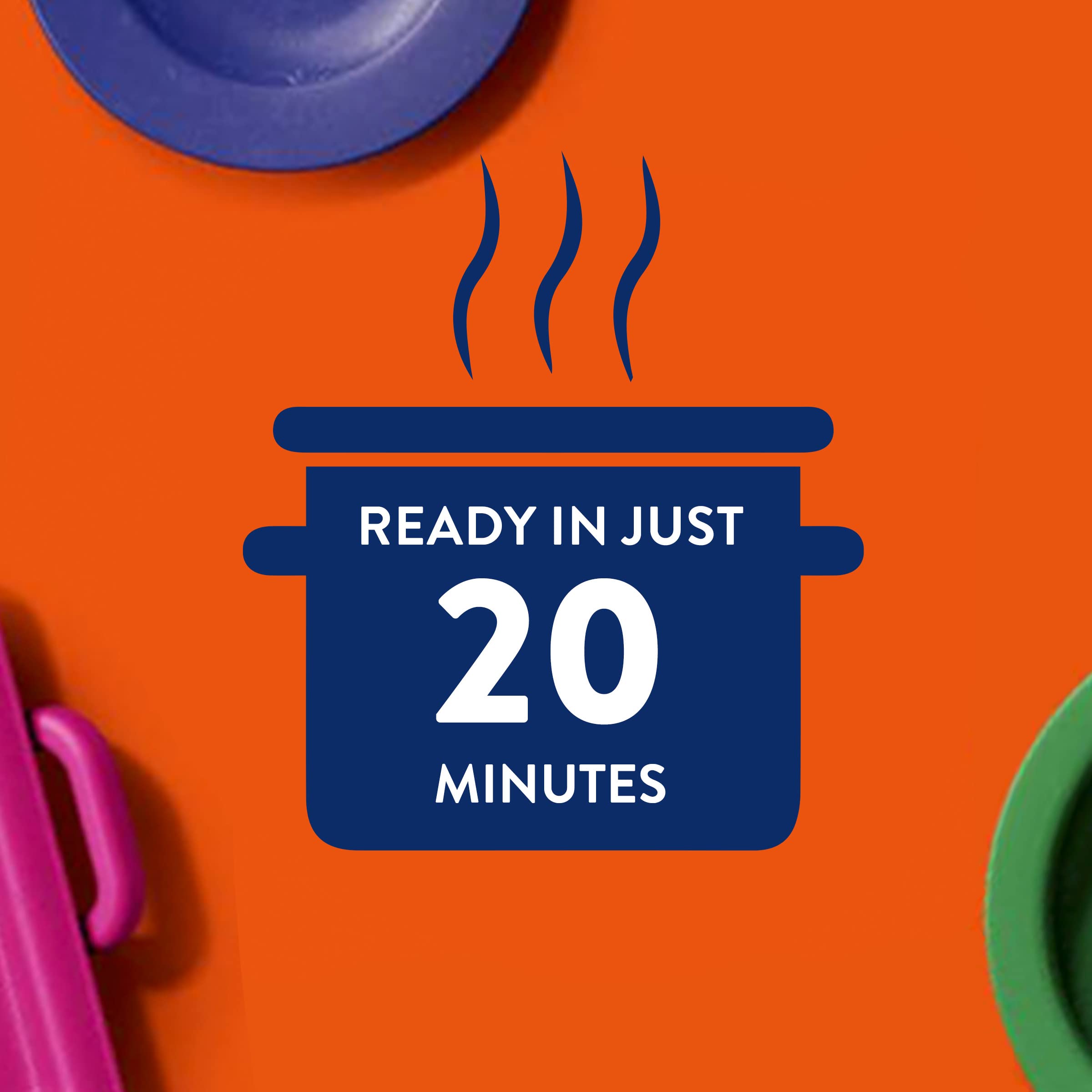 BEN'S ORIGINAL quick dinner rice cooking in 20 minutes.