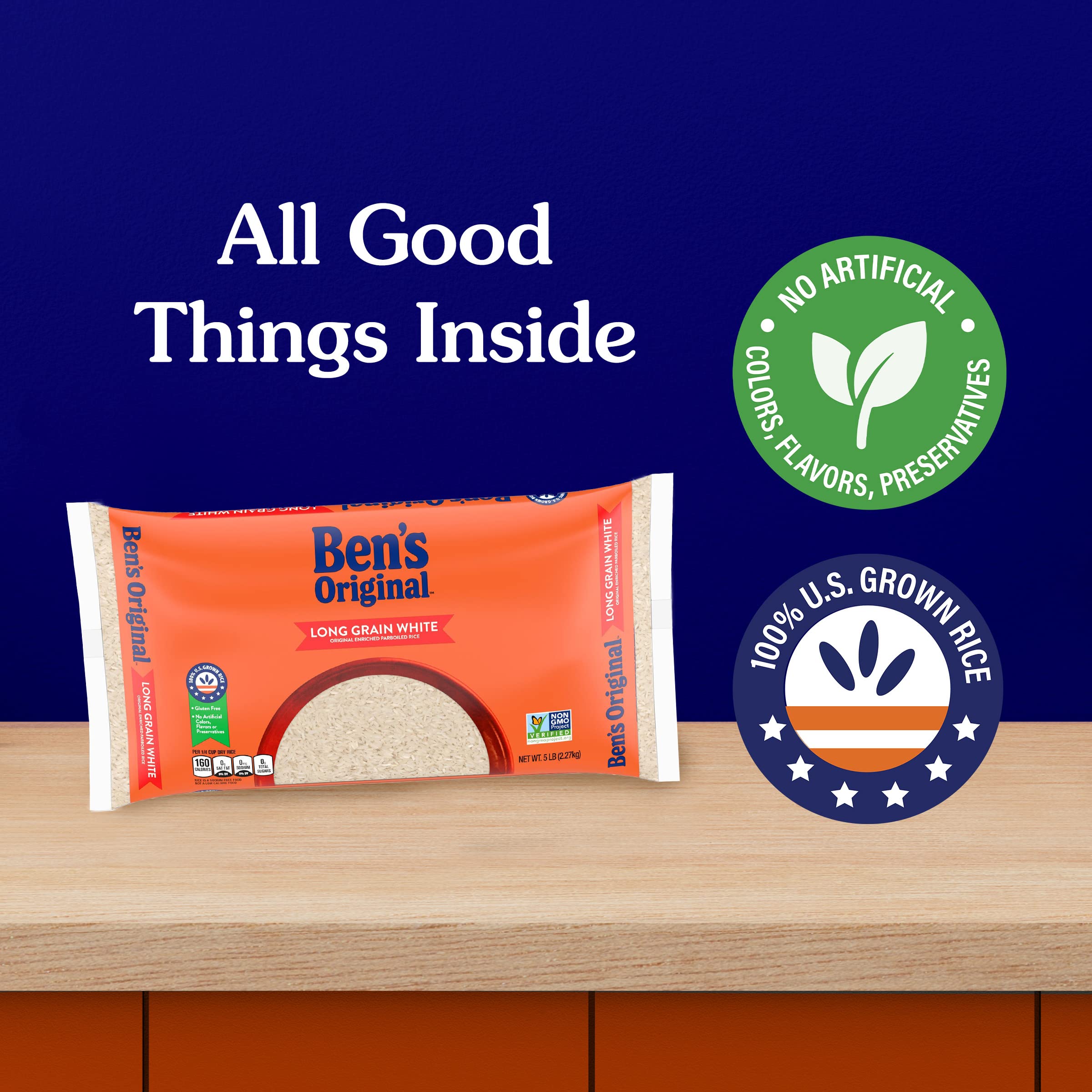 BEN'S ORIGINAL rice with no artificial flavors or colors.