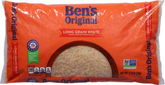 BEN'S ORIGINAL parboiled rice close-up enriched with iron and vitamins.