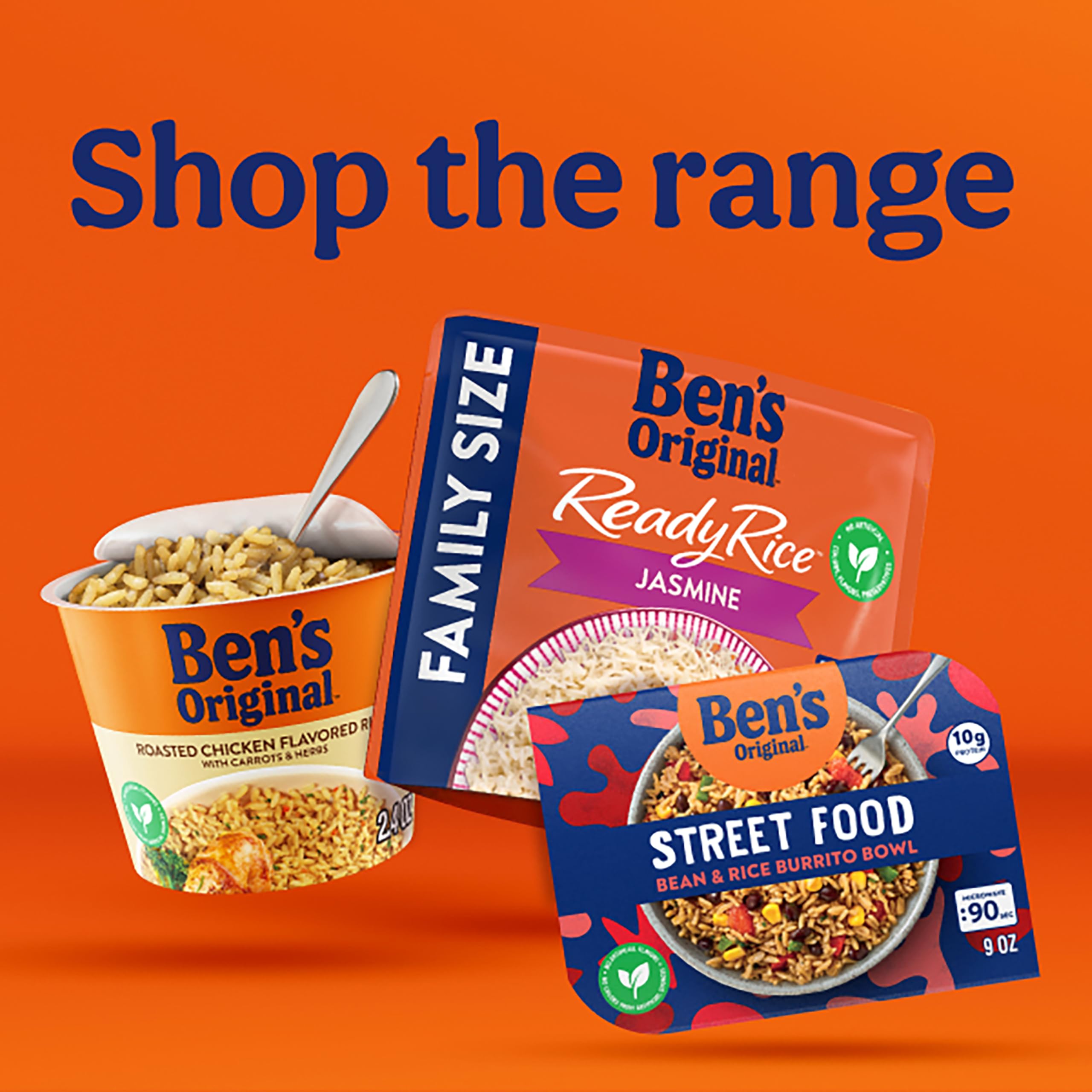 BEN'S ORIGINAL Ready Rice Basmati no artificial flavors or preservatives claim supports clean eating.