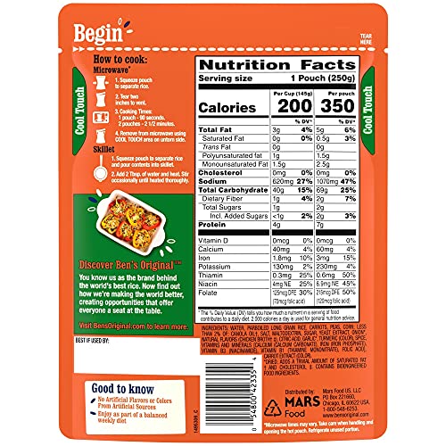 BEN'S ORIGINAL Ready Rice with peas, corn, and carrots—colorful veggie mix.