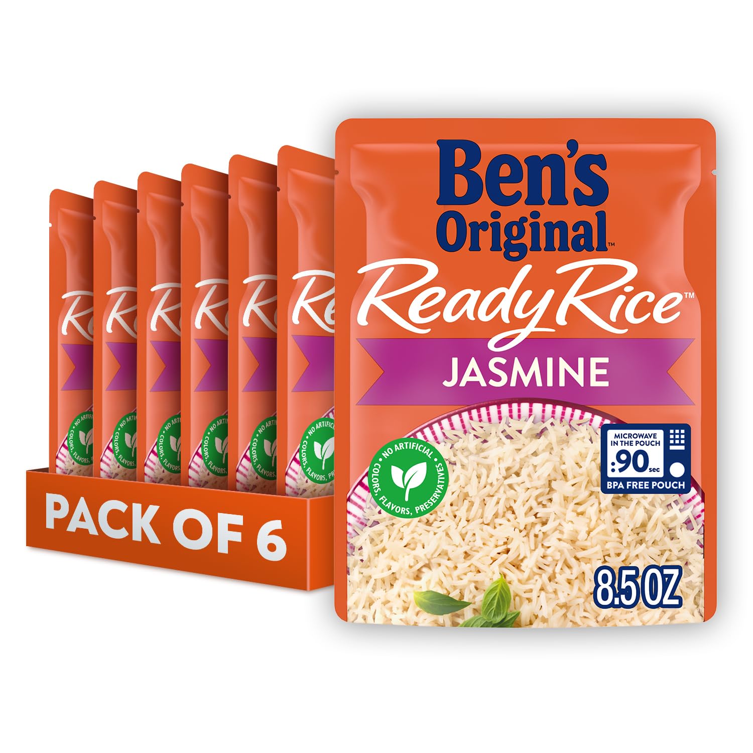 BEN'S ORIGINAL Ready Rice Jasmine in a bowl, quick 90-second side dish.