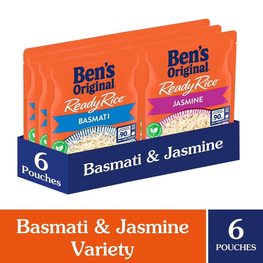BEN'S ORIGINAL Ready Rice jasmine pouch highlighting Southeast Asian flavor and quick prep.