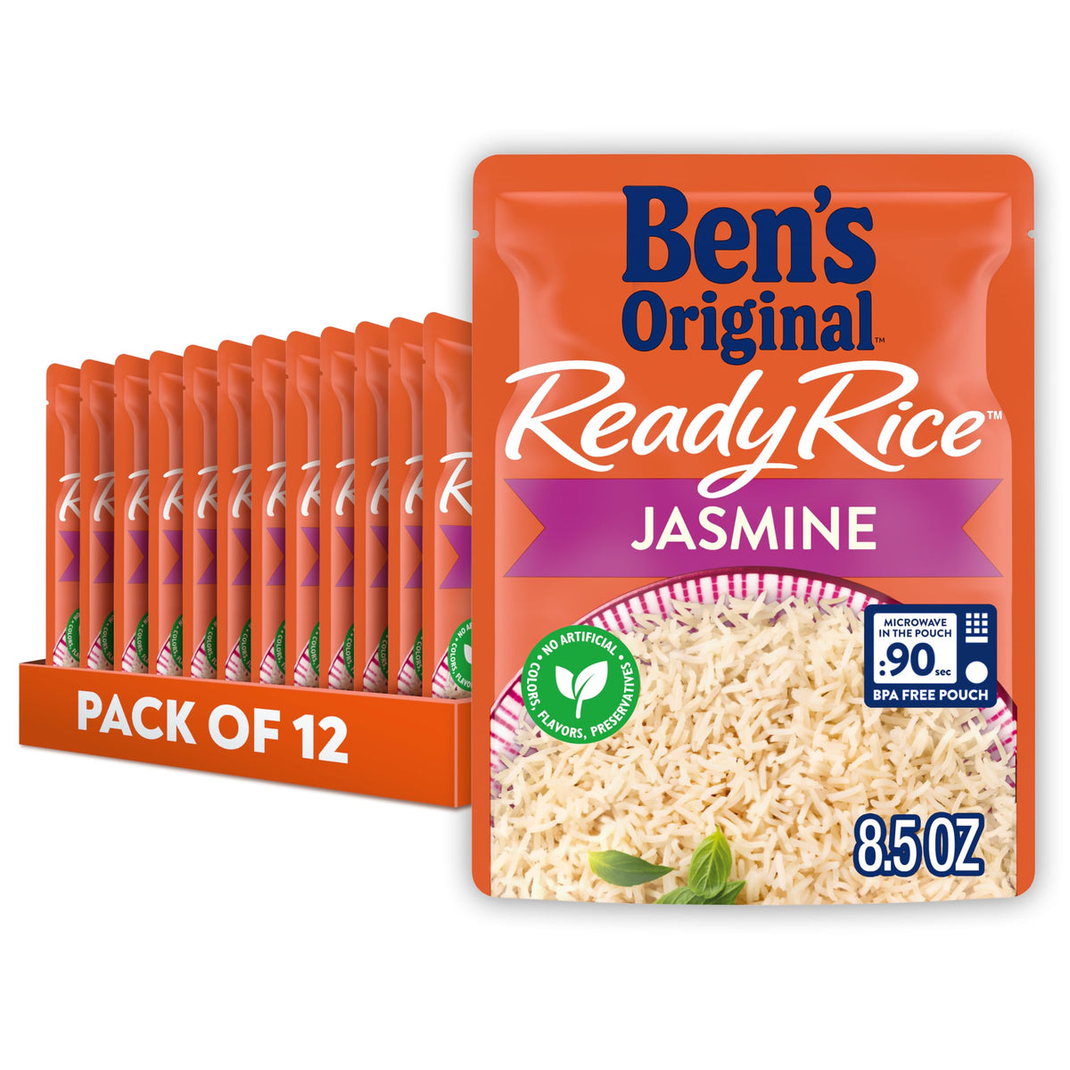 BEN'S ORIGINAL Ready Rice Jasmine Rice pouch ready in minutes for easy weeknight sides.