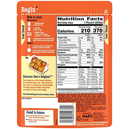 BEN'S ORIGINAL Ready Rice roasted chicken pouch heats in 90 seconds for quick meals.