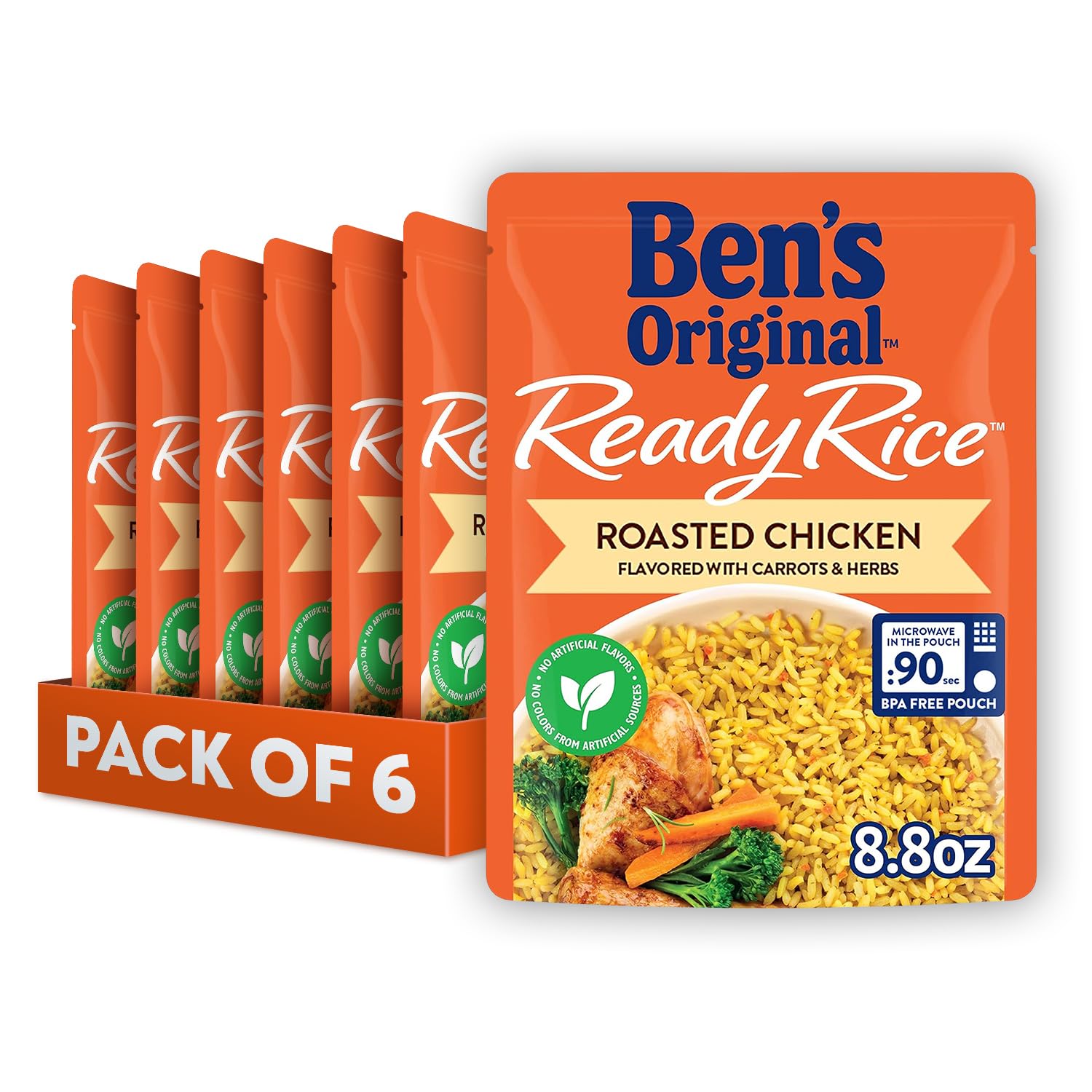 BEN'S ORIGINAL Ready Rice roasted chicken pouch for a fast, flavorful side.