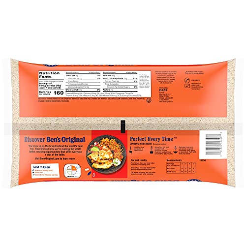 BEN'S ORIGINAL white rice served in a bowl, light and fluffy texture.