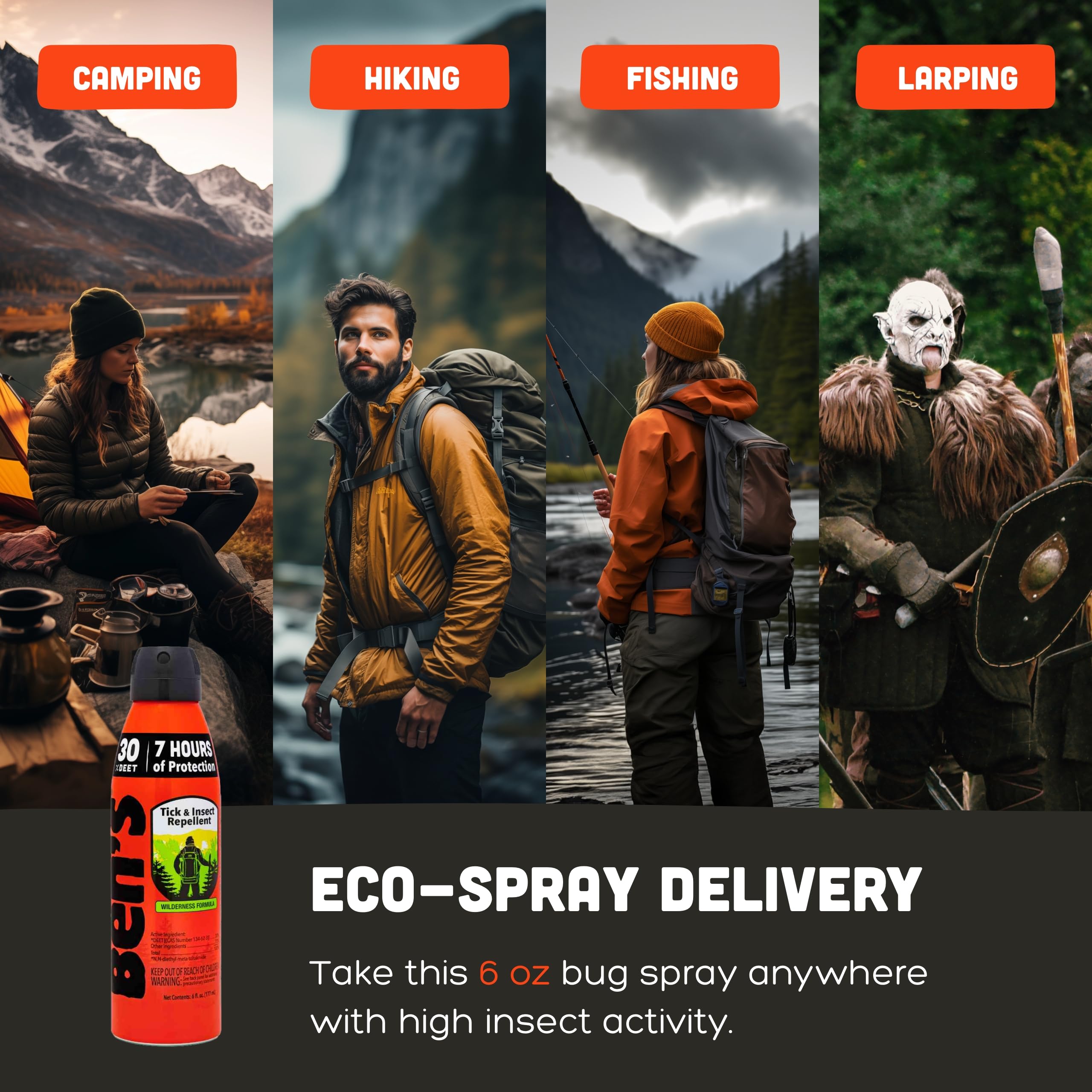 Ben's 7-hour protection option supports prolonged outdoor activities.