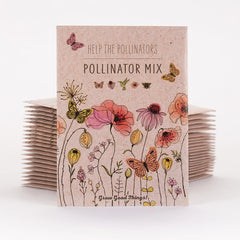 Bentley Seed Co. pollinator mix packet back shows planting tips