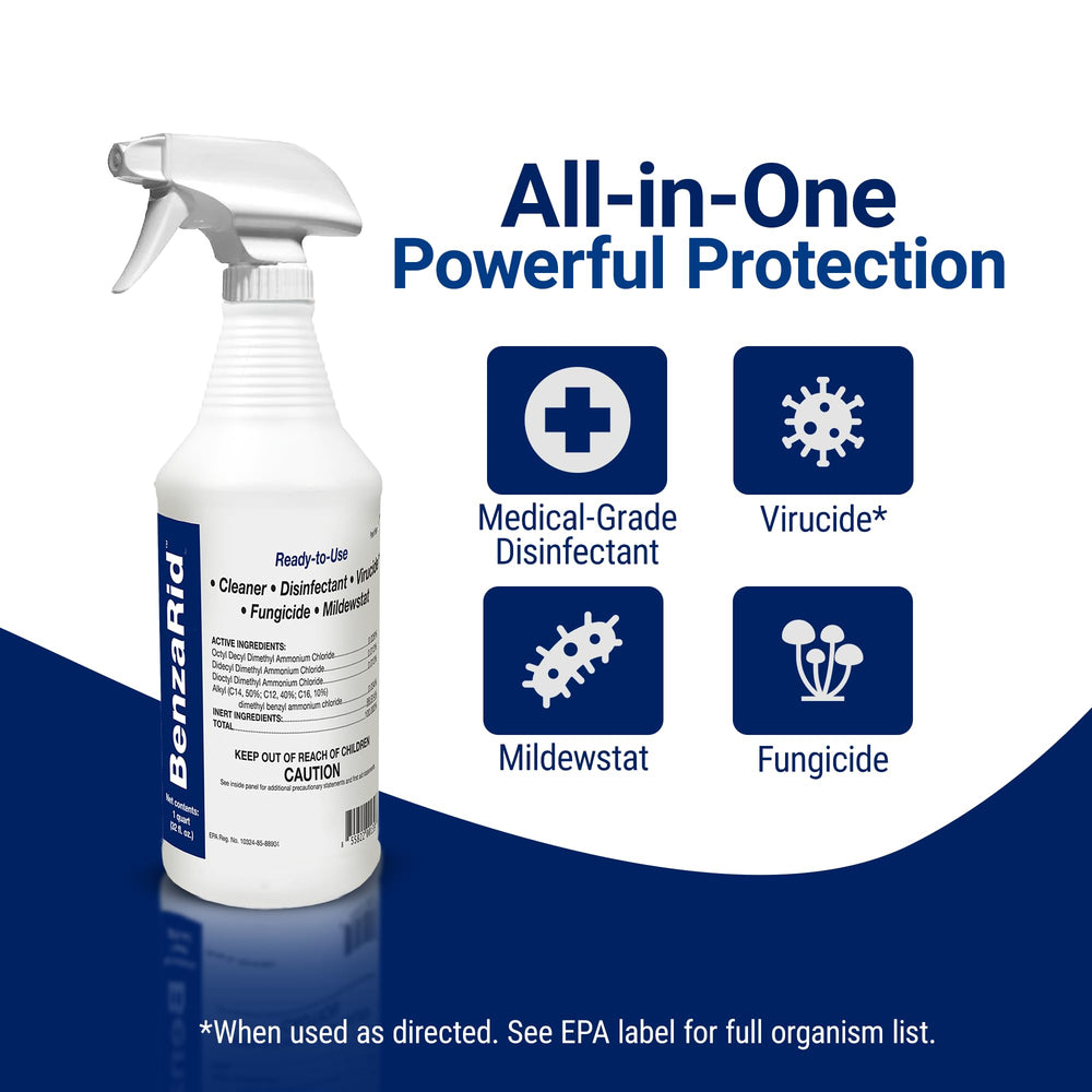 BenzaRid applied to a hard non-porous surface for disinfection